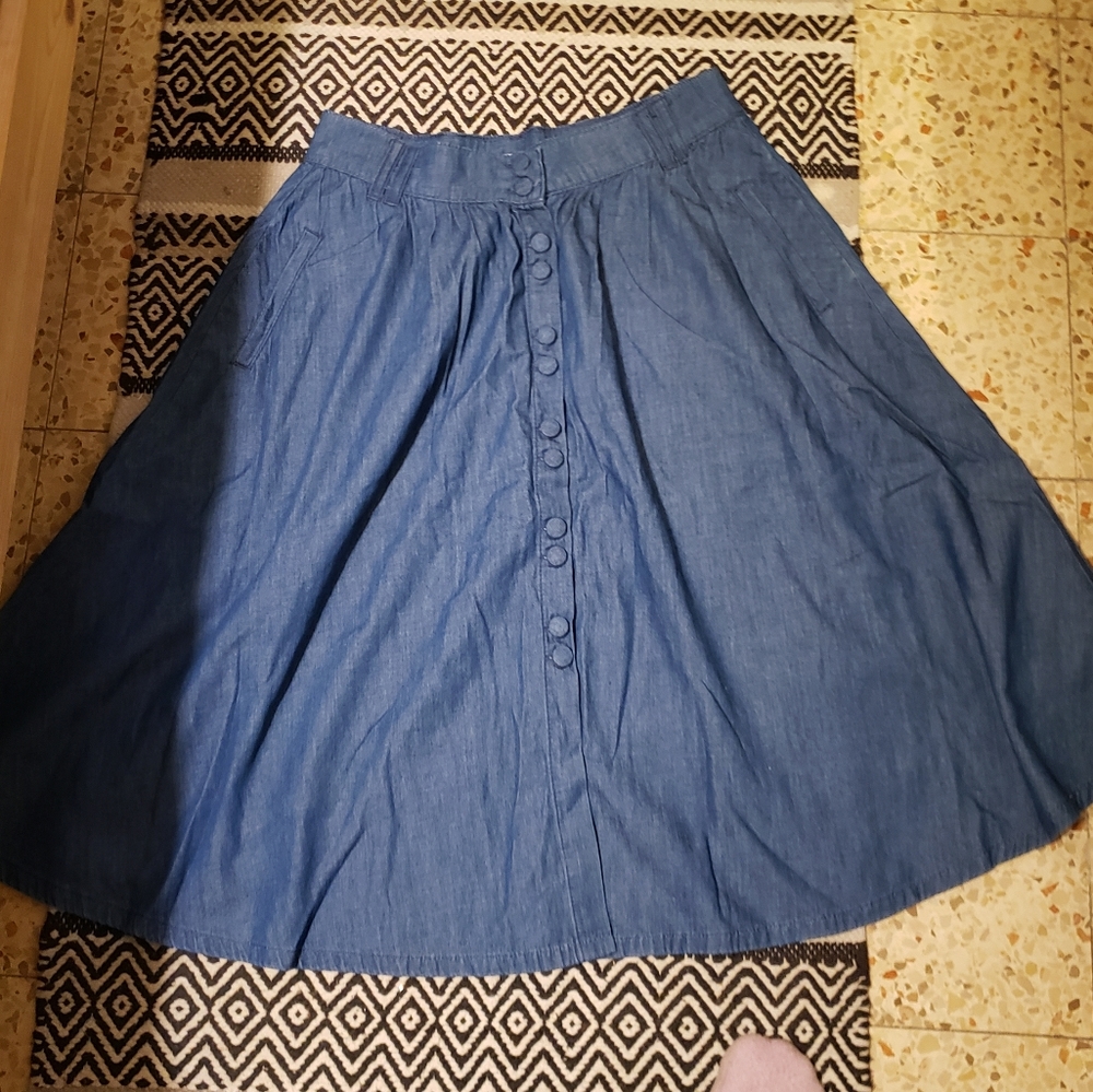 Zara Jean Fabric Skirt L
